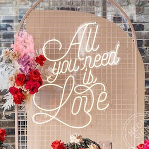 All you need is love Leuchtreklame | Hochzeit Leuchtreklame | Hochzeitsdekor | Benutzerdefinierte Leuchtreklame | Led-Licht-Zeichen | Wand Kunst Zeichen | Party Dekoration