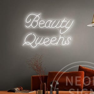 Letrero de neón de reina de belleza para decoración de pared artística, letreros iluminados con letras LED para niñas, mujeres, cumpleaños, graduación, baile de graduación, letreros de neón de incentivo.