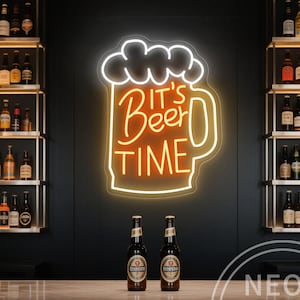 ビールタイムネオンサイン、バーネオンサイン、ビールカップLEDライトアップサイン、男の隠れ家、パブ、店舗、寝室、レストラン、クラブ、ホテル、ビストロ、パーティーの装飾用