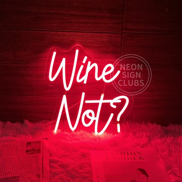 Du vin, pas ? Enseigne au néon, décor au néon LED pour magasin de bar, enseigne au néon personnalisée, décor d’enseigne au néon de fête, décor de bar à boissons, cadeaux pour lui, cadeau pour un ami