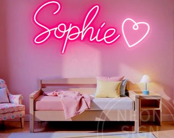 Neonbord aangepaste naam, gepersonaliseerde kindernaam led-neonlicht, slaapkamer kinderkamer meisje slaapzaal muur decor, cadeau voor kinderen, verjaardagsfeestje cadeau