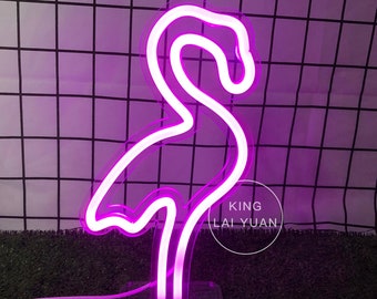 10.6" LED Light Flamingo Sign ,Mini Lamp Neon Bar Sign ,Custom Neon Sign, Bedroom Kid Room Home Decor, Animal Sign, Room Desk Lamp Light