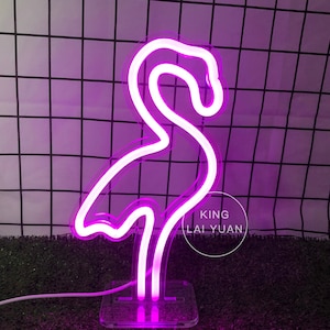 10.6" LED Light Flamingo Sign ,Mini Lamp Neon Bar Sign ,Custom Neon Sign, Bedroom Kid Room Home Decor, Animal Sign, Room Desk Lamp Light