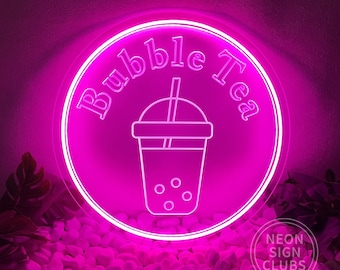Custom Bubble Tea Neon Sign: BOBA Tea Shop Decor