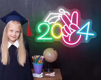 2024 Neon Light,Grad Party Backdrop Decor,Class of 2024 Sign,Senior 2024 sign,Custom Graduation Neon Sign,Gift For Graduators,Gift For Kids