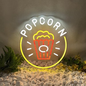 Popcorn Neon Sign,Popcorn Led Neon Light,Custom Business Sign,Cinema Neon Sign,Opening Gifts For Cinema,FootBall Bar Decor,Sport Club Decor