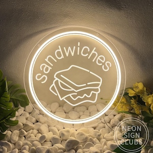 Sandwiches Neon Sign: Custom Food Shop LED Decor