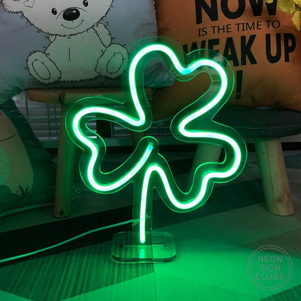 20x9,8 "LED Mini Lampe LUCKY Clover Zeichen Neonlicht Zeichen Benutzerdefinierte Neonschild Schlafzimmer Kinderzimmer Wohnkultur USB Stecker Neonlicht Personalisiertes Geschenk