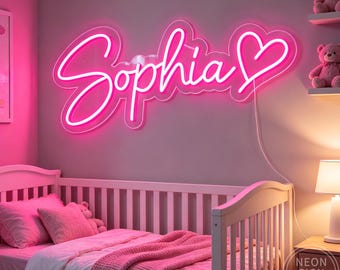 Custom Name Neon Sign For Kids, Personalized Kid's Name Neon Light, Bedroom Nursery Girls Dorm Room Wall Decor, Gifts For Her, Birthday Gift