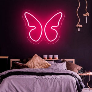 Butterfly Neon Sign Bedroom Neon Sign Butterfly Signs Kids Room Decor LED Neon Light Room Neon Wall Art, Gift For Baby, Valentine's Day gift