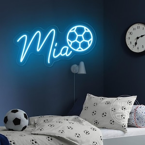 Personalized Soccer Name Neon Sign,Custom Name Football Neon Light for Kids Room Decor,Bedroom,Man Cave,Birthday Party,Gifts for Sport Fans