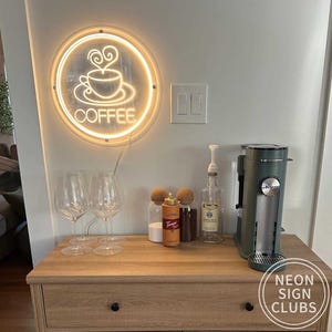 Coffee Neon Sign: USB Cafe Wall Decor
