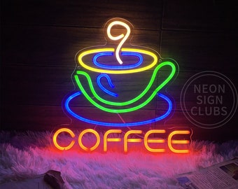 Coffee Cup,Neon Signs for Coffee Shop Logo,Led Light Sign for Coffee Bookstore Hotel Restaurant Food Turck Showcase Signage,Business Sign