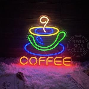 Kaffeetasse, Leuchtreklamen für das Coffee Shop-Logo, LED-Licht-Schild für Kaffeebuchladen Hotel Restaurant Food Turck Showcase Signage, Business Sign