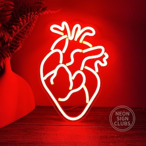 Insegna al neon a forma di cuore umano, luce LED a forma di cuore, insegne al neon per bar, decorazione da parete per camera da letto con lampada al neon di Halloween, arte al neon a LED, arazzi per soggiorno
