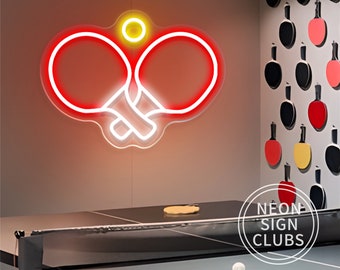 Ping Pong Racket Neon Sign | Sport Room Wall Decor