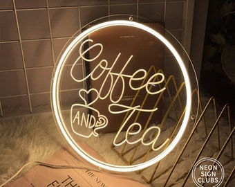 Coffee And Tea Neon Sign,Neon Coffee Sign,USB led Sign For Coffee Shop Opening,Neon Signs Engraved,Custom Shop Sign,Hot Cocoa Cafe Bar Decor