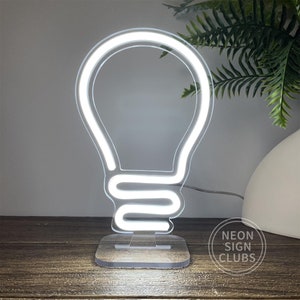 6x9.8 LED Mini Neon Light Sign Bulb Sign USB Lamp Custom Neon Sign Kids Bedroom Home Party Decor Desk Small Light With Acrylic Base Etsy