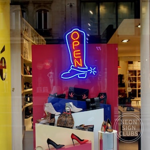 Placa de neon para botas de cowgirl | Placa de cowgirl ocidental personalizada | Neon de led para botas abertas | Decoração de neon para festa de cowgirl no lado oeste | Decoração de parede para quarto de cowgirl