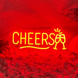 Cheers Neon Sign: Bar, Game Room, Party Decor