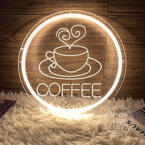 Koffieneonbord, neon koffiebord, USB led-bord voor opening coffeeshop, neonborden gegraveerd, aangepaste winkelsignalisatie, muurdecoratie café