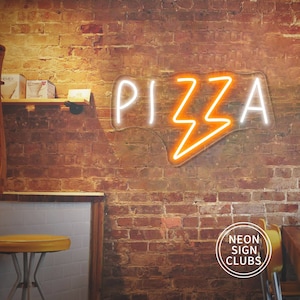 Pizza Neon Sign: Restaurant Wall Decor, Custom Signboard