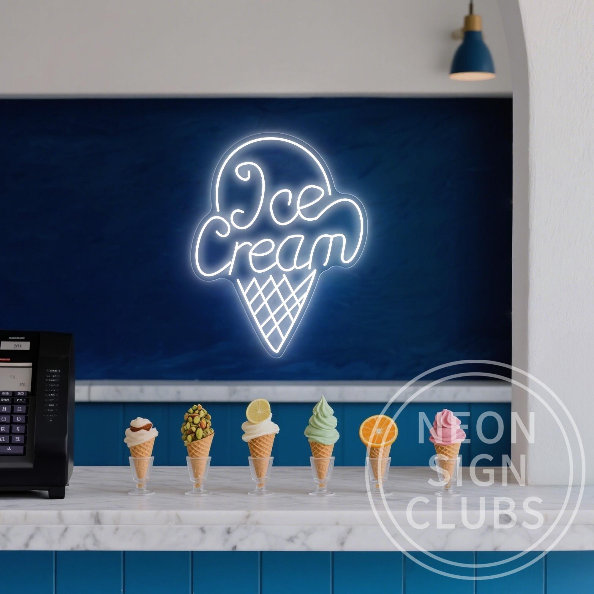 ネオンインテリアサイン　ICE CREAM Ice Cream Neon Sign, Custom Ice Cream Cone LED Neon Light, Ice