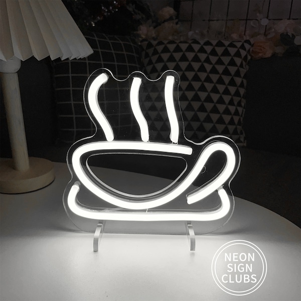 Coffee Neon Sign,Coffee Cup Table Lamp,USB Led Neon Light for Cafe Bar,Coffee Store Desk light,Mini Neon Signs,Home Decor Night Light