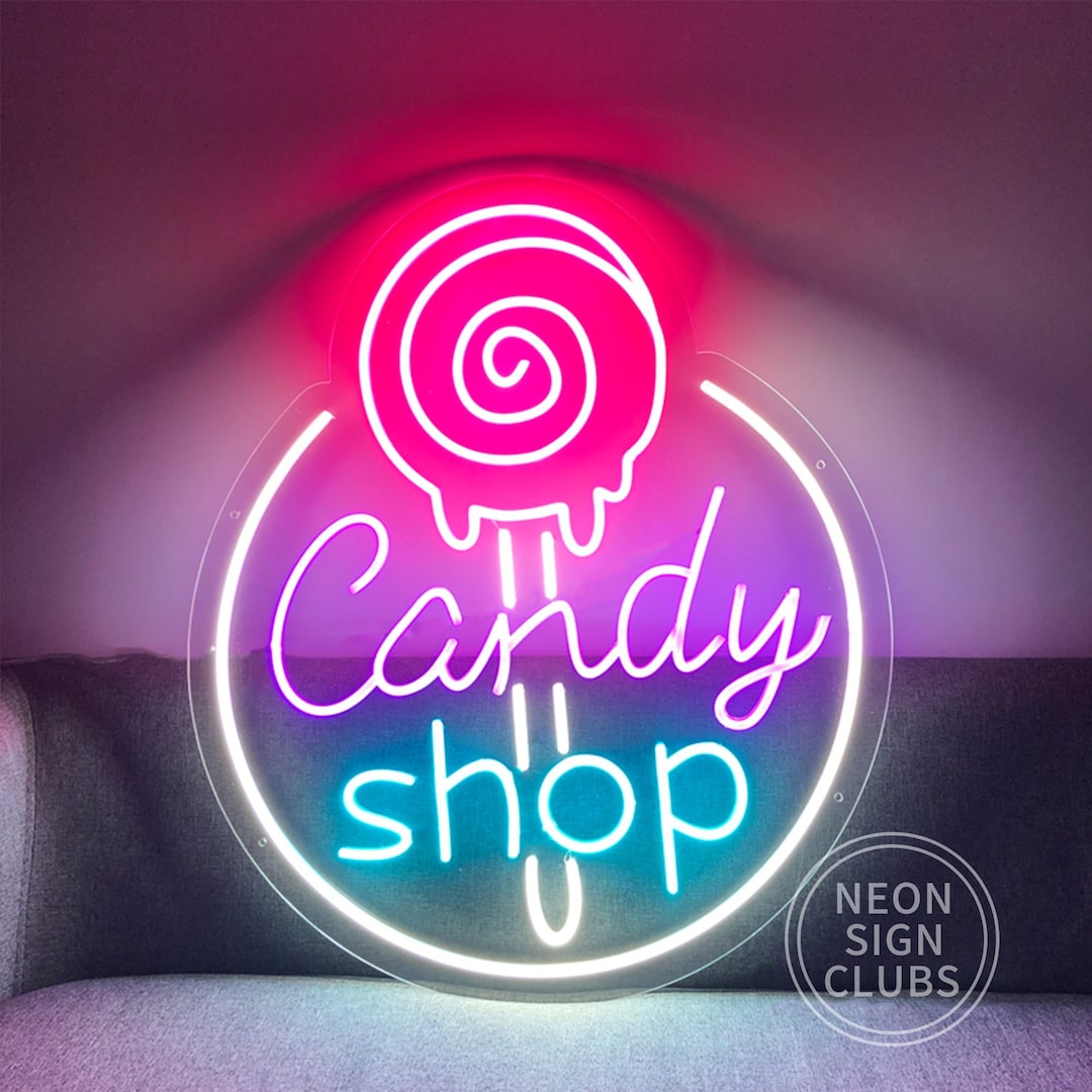 Candy Shop Neon Sign, LED Neon Lights, Custom Store Signage, Bar Signs, Neon Lamp Bedroom Wall
