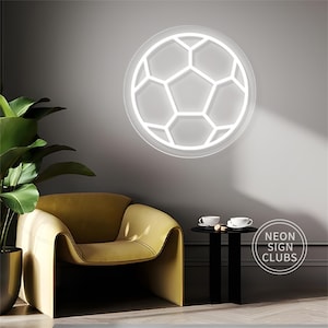 Insegna al neon con pallone da calcio, decorazione da parete per camera da letto con giocatore di football, insegna al neon da parete con club sportivo, insegna luminosa per la cameretta dei ragazzi, regali di Natale per bambini