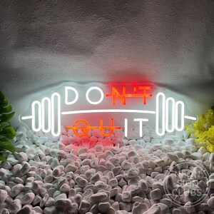 Letrero de neón Don't Quit, letrero de neón personalizado, decoración de gimnasio para el hogar, luces de neón LED DO IT, letrero de fitness con citas motivacionales para el gimnasio, decoración de pared, regalo para papá