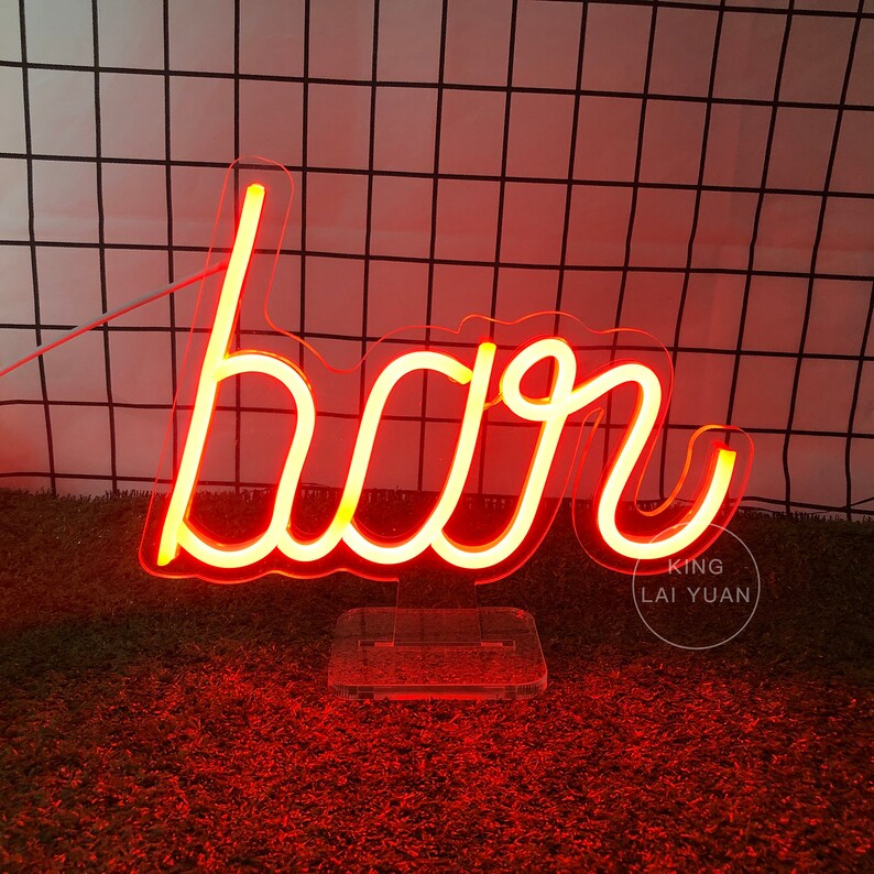 9.8x8 Bar Neon Sign LED Light Sign Mini Lamp Neon Bar Etsy