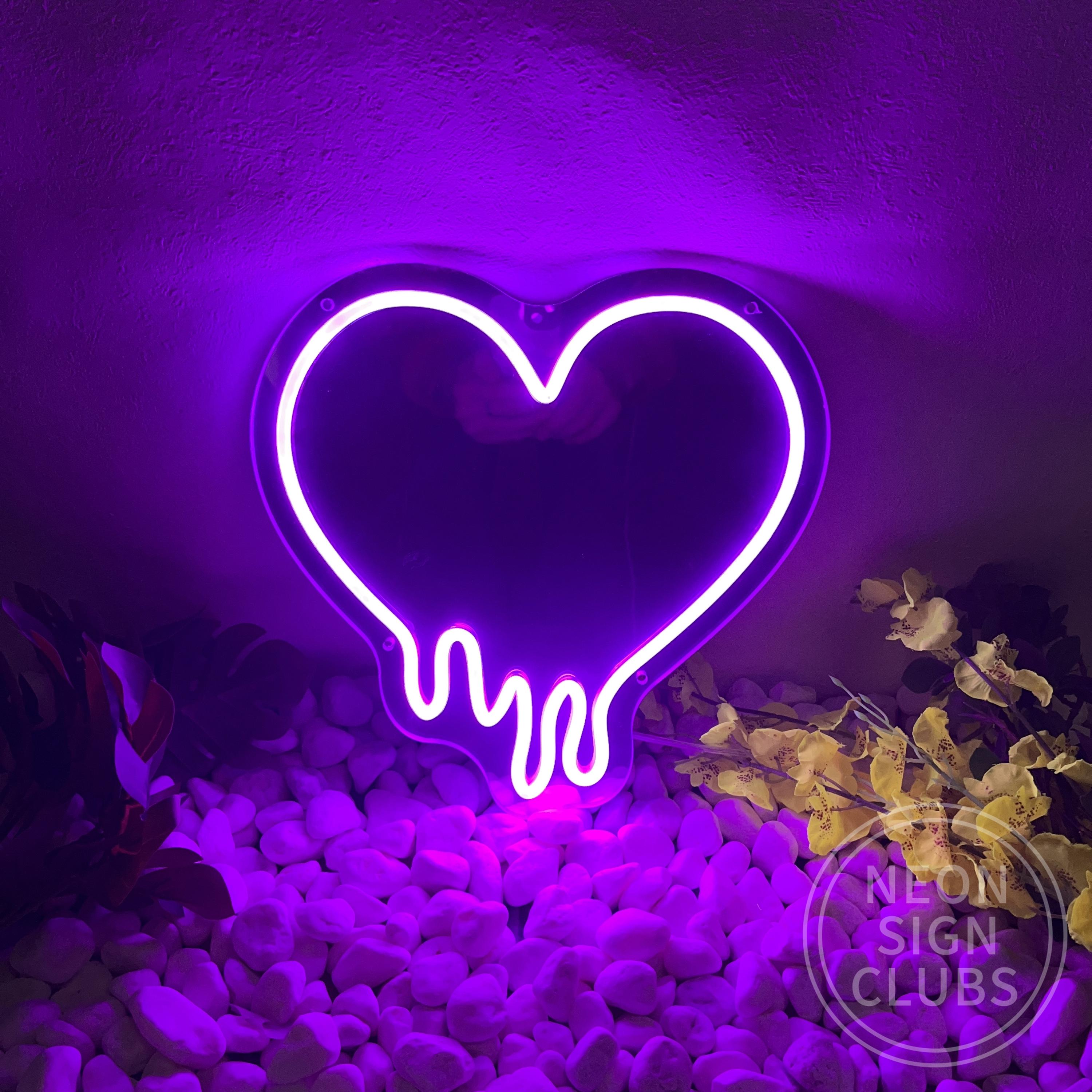 溶けるハートミラーネオンサイン：モダンな壁アート装飾 - Etsy 日本