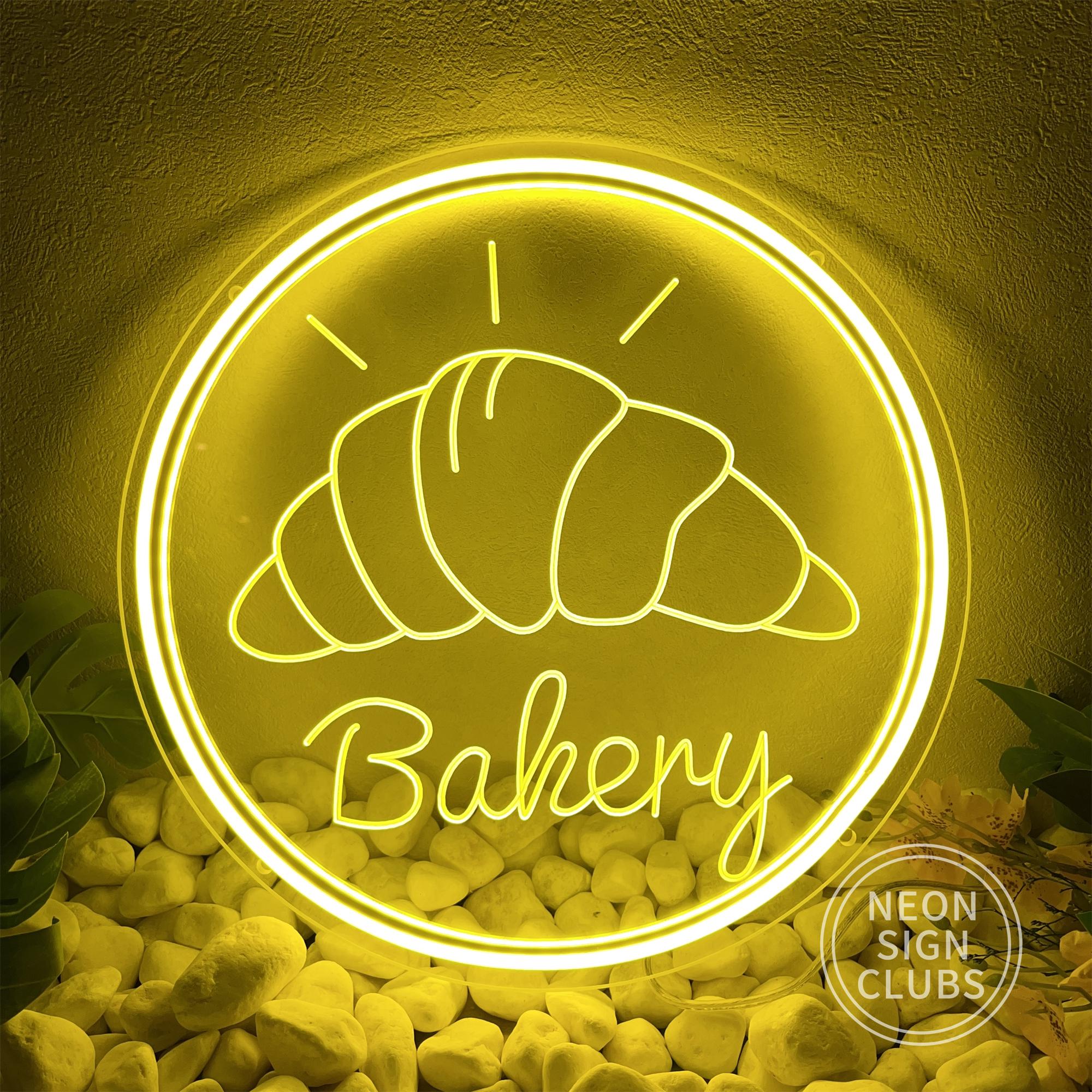 Croissant Bakery Neon Sign: Custom Cafe Wall Decor, USB Powered - Etsy
