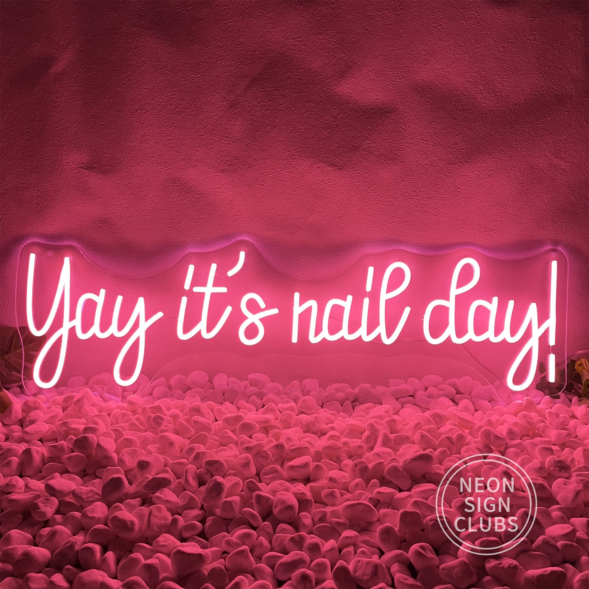 Kavaas „Yay It's Nail Day“ Neonschild – LED-Neon-Schild Für Nagelstudio, Beautyraum & Wohnzimmer