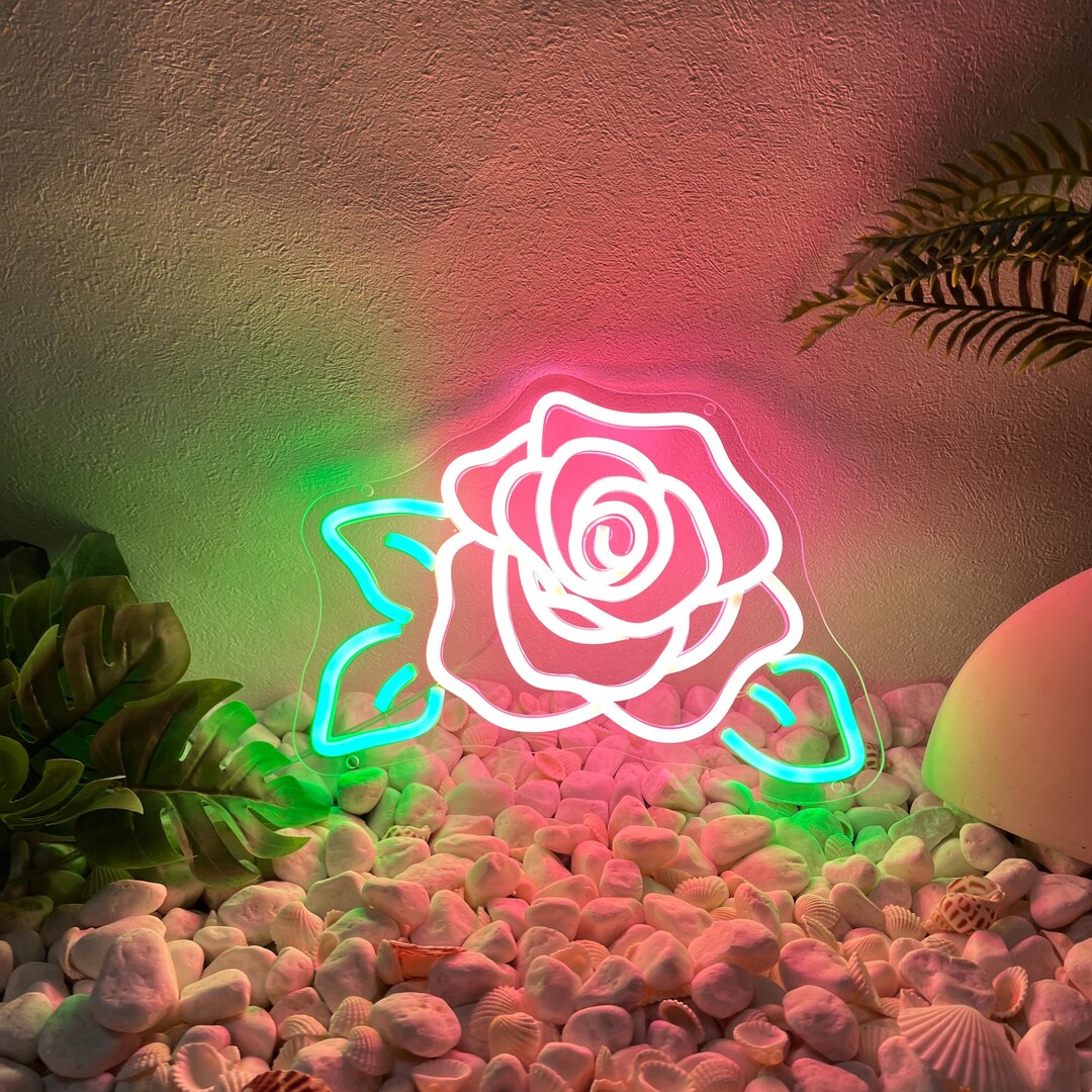 Led Light Sign Roses Rose Flower Neon Sign, LED Art Room Decor Light, Shop Bar Lighting - Etsy