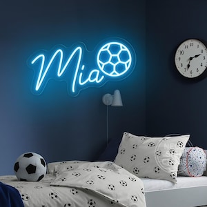 Custom Soccer Name Neon Sign Football Name Neon Sign Nursery Kids Room Decor Teenage Boy Gifts Football Custom Neon Sign Personalised Gift