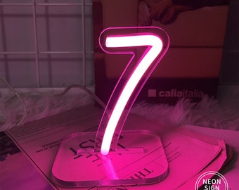 Number Neon Sign,Neon Table Numbers For Wedding Party,Neon Number Sign For Bar Table,USB LED Light Sign,Desk Lamp,Wedding Decor,Centerpiece