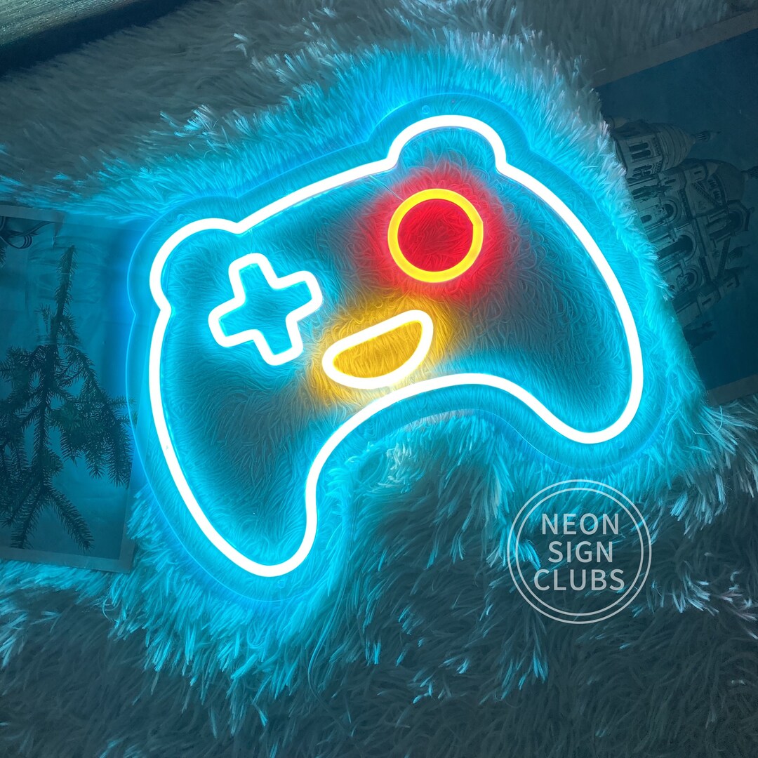 Game Controller Neon Sign Game Room Decorxbox Neon Sign Etsy