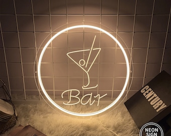 Neon Bar Zeichen, Cocktail Bar Neon Schild, Bier Neon Schilder, Bar Beschilderung, LED Schild Licht für Home Pub Wanddekor, Benutzerdefinierte Neonschild, Carve Acryl Schild