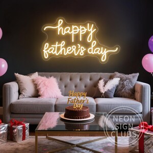 Luces de neón del Feliz Día del Padre. Mi padre es el mejor. Queridos padres. Letrero iluminado LED. Regalo único para el cumpleaños de papá/padre. Acción de Gracias.
