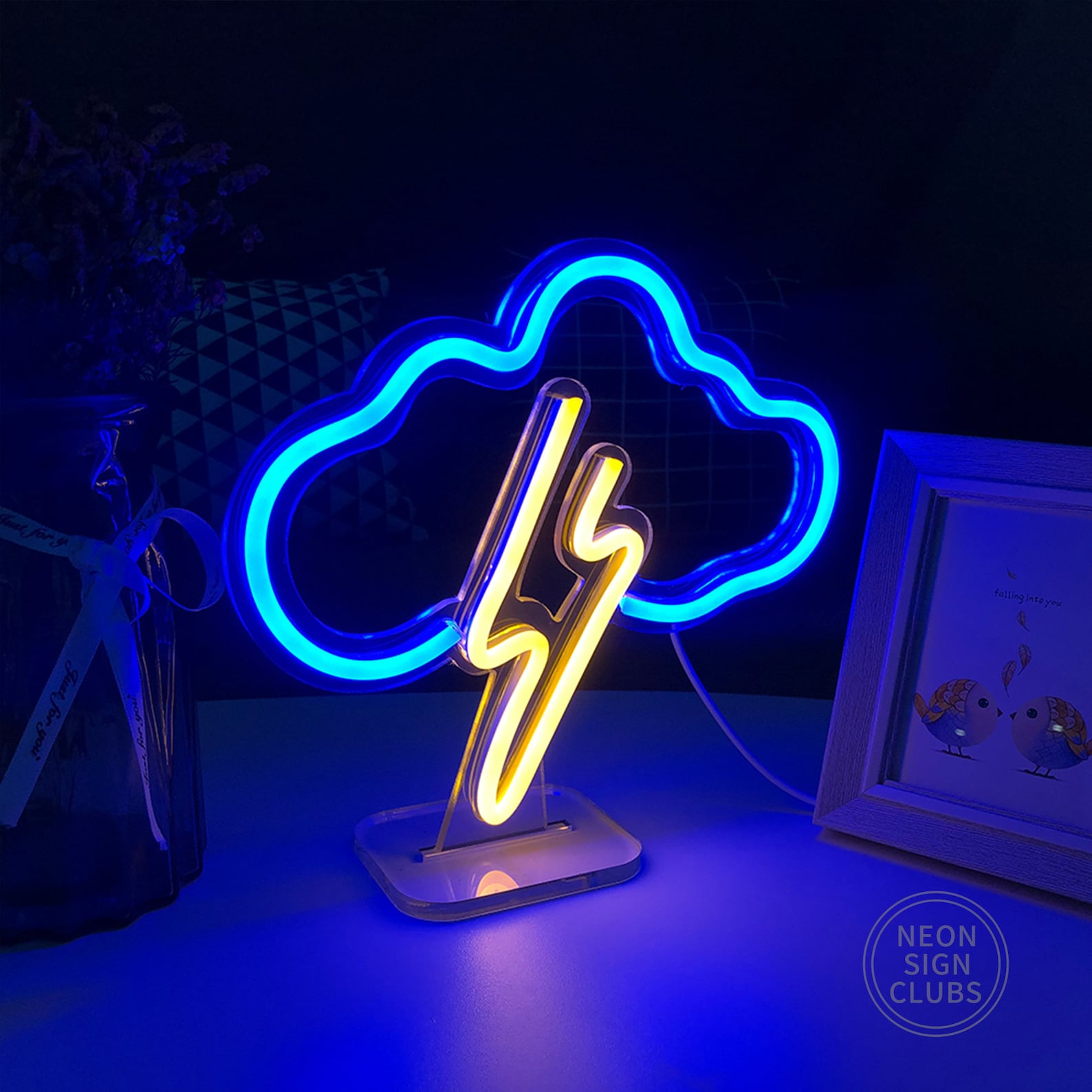 10.2 pulgadas led lámpara de neón Lightning Cloud Forma de Etsy
