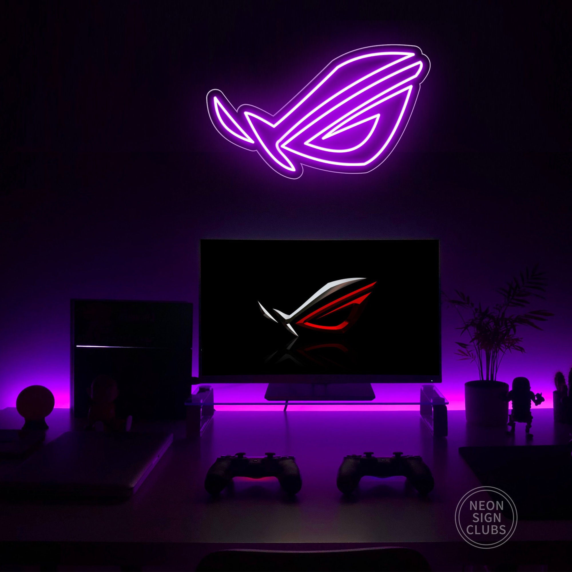 Republic of Gamers Asus Gaming, Game Room Decor, ROG LED Neon Sign