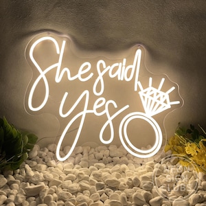 She Said Yes Ring Neon Sign: Custom Wedding Decor