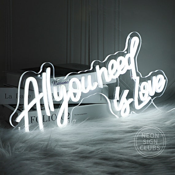 All You Need is Love neon schild, Warmweiß Neonlicht Schriftzug für  Wanddekoration, LED Schriftzug Wand für Schlafzimmer, Hochzeit,  Raumdekoration