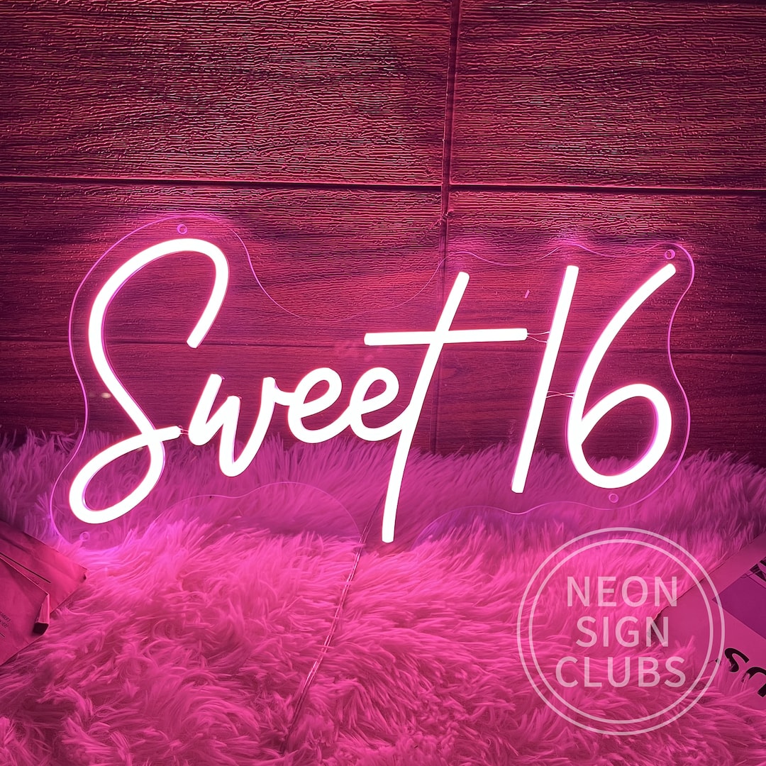 Sweet 16 Neon Sign,16th Birthday Decorations,custom Neon Sign Light