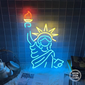 Statue of Liberty Sign ,Neon Sign Art ,Neon Sign Bedroom ,Led Signs for Home Decor,Wall Art Decor,Neon Light, New York Landmark Signage