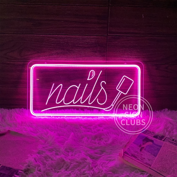 Nail Neon Sign,Nails Salon Engraved acrylic Sign,USB led Sign For Nail Salon Opening Gift,Custom Shop Signage,Nail Salon Wall Decor