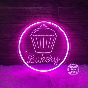 Bakery Cupcake Engraved Neon Sign,Custom shop Neon Sign,USB led Sign For Backery Coffee Cafe Shop Opening Gifts,Custom Cafe Wall Art Decor