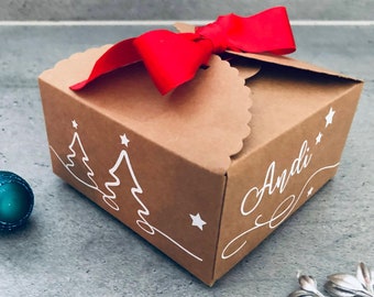 Weihnachtliche Geschenkbox personalisiert mit Namen, Geschenkschachtel, Geschenk Weihnachten, Weihnachtsgeschenk, Geschenkverpackung, V06